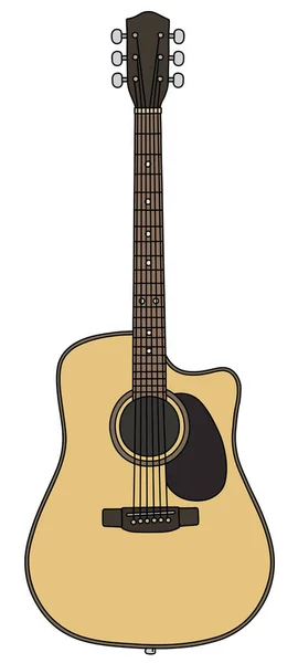 Desenho Vetorizado Mão Uma Guitarra Acústica Clássica —  Vetores de Stock