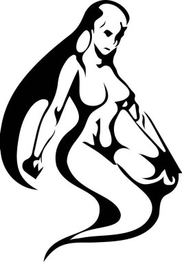 Başak burcu burç sembolü. siyah beyaz stilinde astrolojik simge