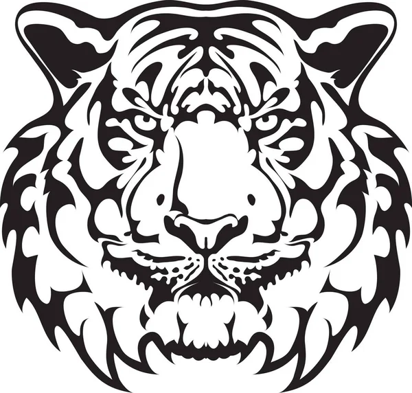 Tigerhuvud Tatuering Vector — Stock vektor