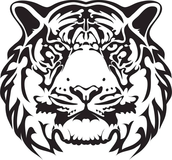 Tigris Fej Tetoválás Vektor — Stock Vector