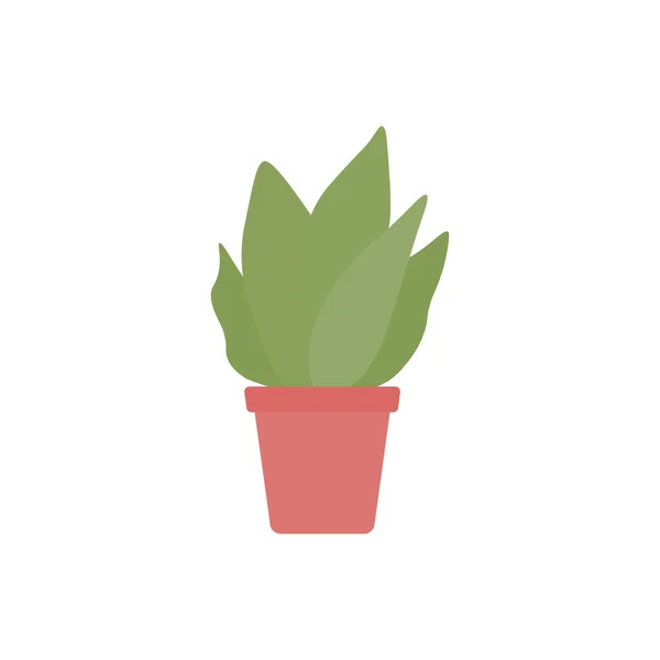 Potted Houseplant Flat Vector Illustration — Stock Vector