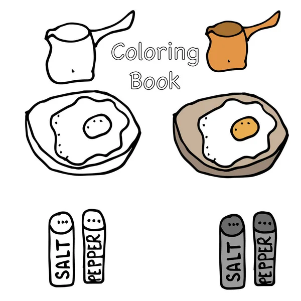 Illustrazione Del Vettore Doodle Icone Colazione Ornamento Elementi Colorati Logo — Vettoriale Stock