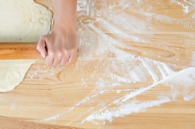 el, hamur, hamur, un ve masa için oklava