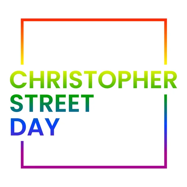 Christopher Street Day Belettering Inscriptie Regenboog Tekst Witte Achtergrond Lgbt — Stockvector
