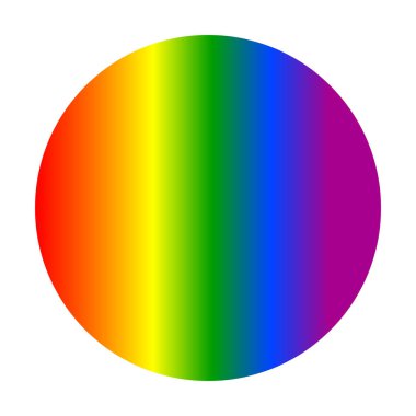 Beyaz üzerine gökkuşağı şeklinde daire çiz. LGBT, eşit haklar, adalet, hoşgörü, gurur, özgürlük, aşk sembolü. Dikey çizgiler gradyanı. Vektör illüstrasyonu