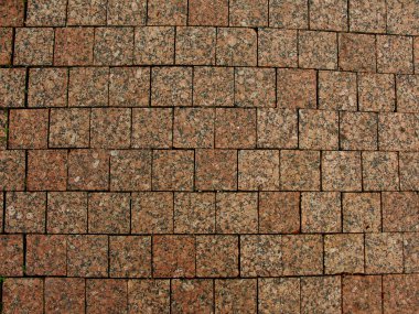 Taş kaldırımlar, tuğlalar. Üst Manzara. Çakıl taşı kaldırım, soyut arka plan. Şehir kaldırım tasarımı