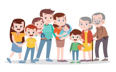 mutlu aile vektör illüstrasyon izole