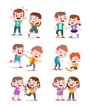 çocuklar iyi ve kötü vektör illüstrasyon