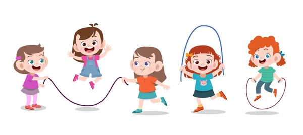 Kinderen samen spelen vector illustratie — Stockvector