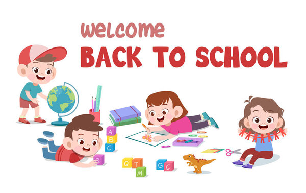 back to school card vector illustration