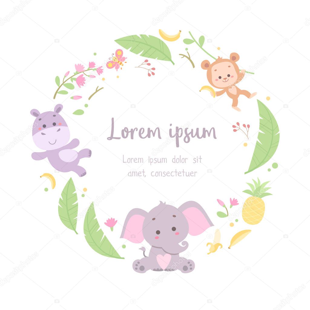 cute floral animal illustration vector set bundle