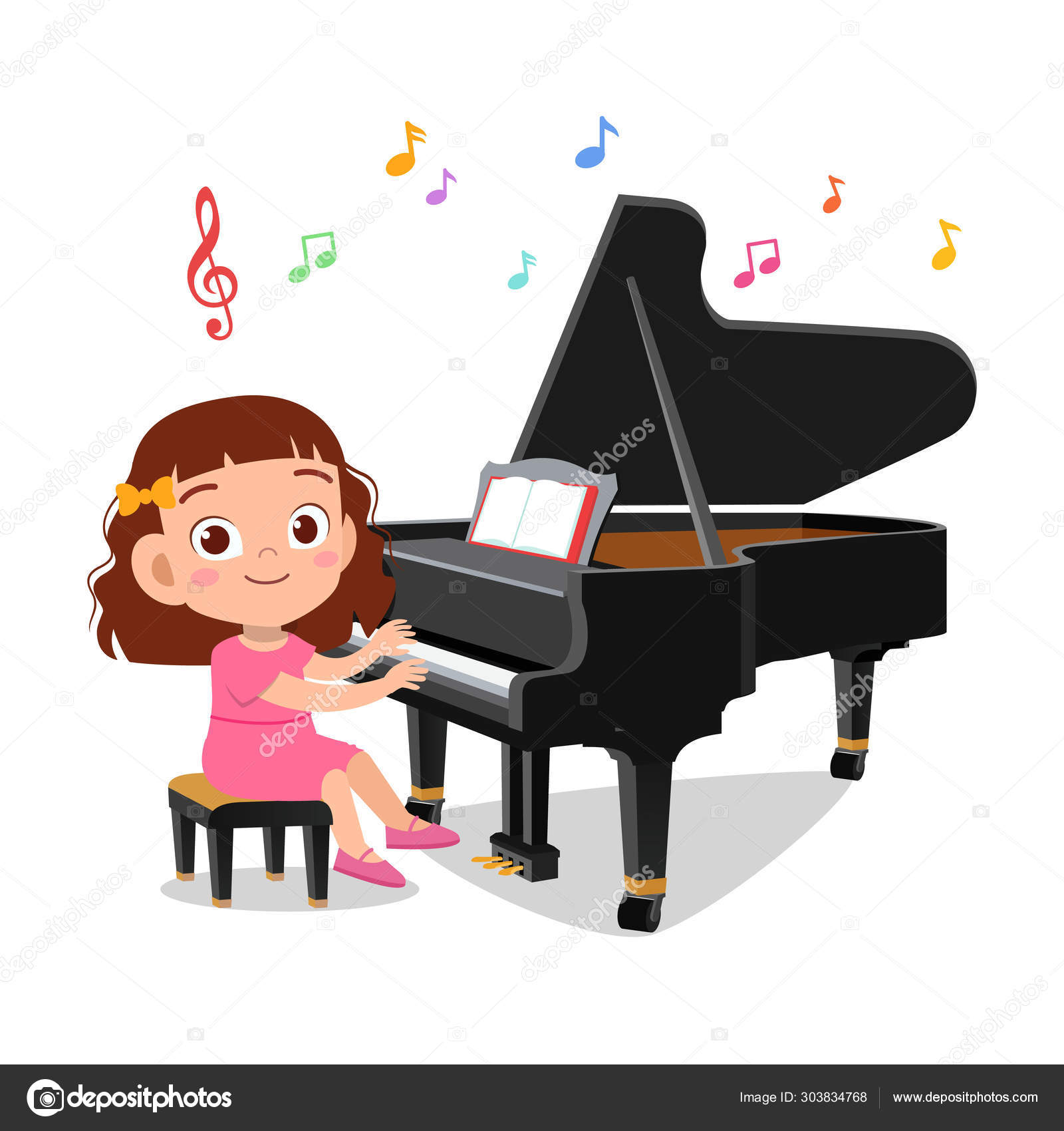 Linda garota asiática aprendendo música de piano online com