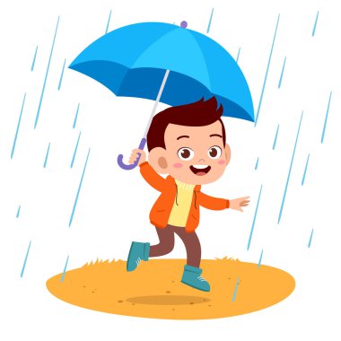 mutlu çocuklar sonbahar vektör illüstrasyon