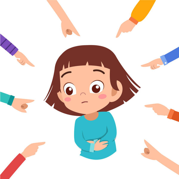 kid girl bullying vector illustration