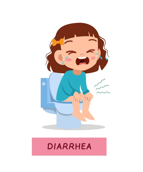 Kid pojke med diarré vektor — Stock vektor