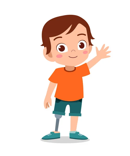 Ευτυχισμένο παιδί με προσθετικό διάνυσμα ποδιών — Διανυσματικό Αρχείο