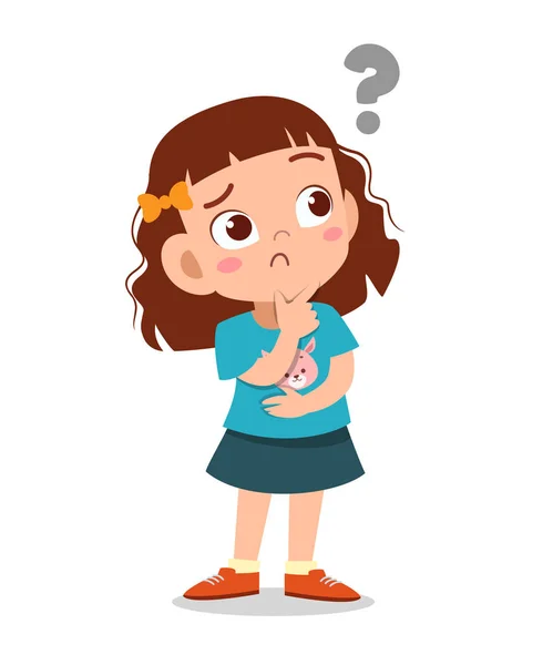 Kid with question mark curious vector — Stock Vector