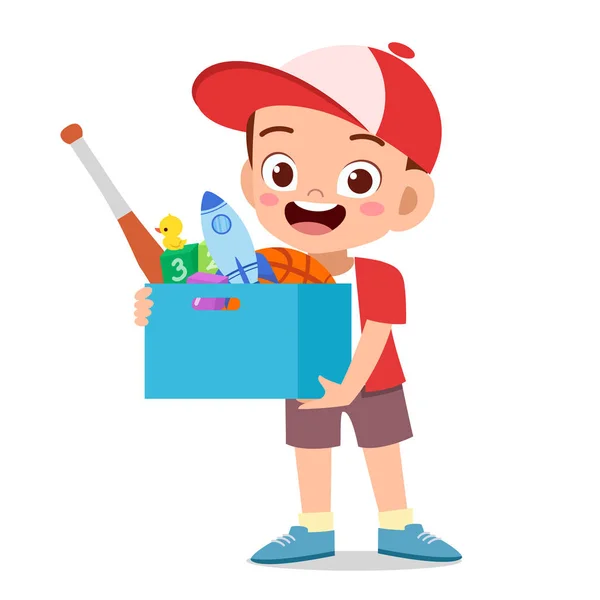 Kid geven donatie vector illustratie — Stockvector