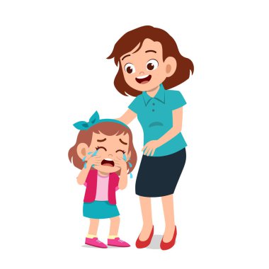 çocuk çocuk ağlama illüstrasyon ile ebeveyn