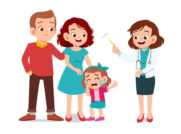 Kids with parent doctor examination — Stock Vector