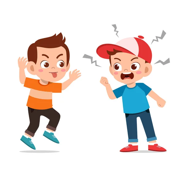 Kids argue fight with friend Stock Illustration