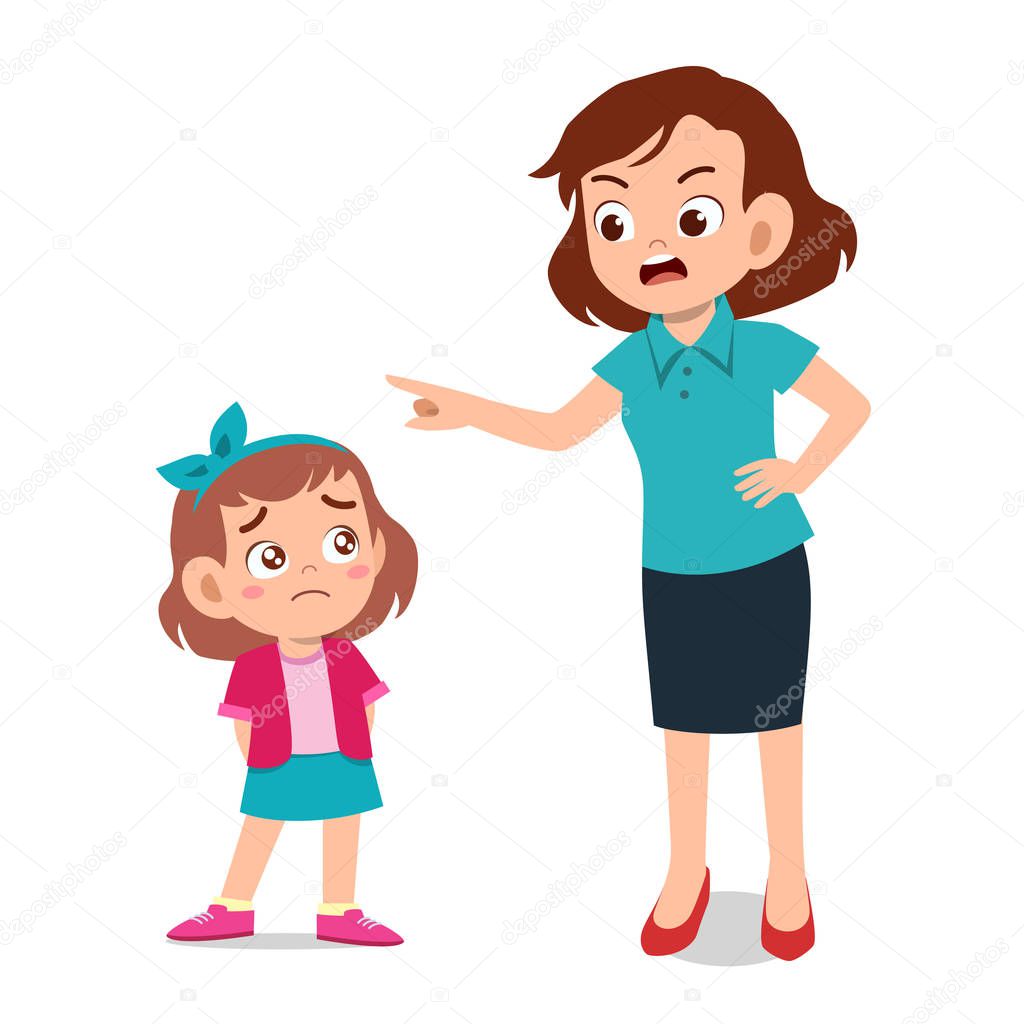parent with kid child cry illustration