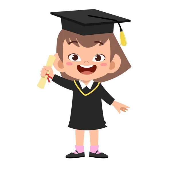 Happy cute kid jump graduation vector design — Stock Vector