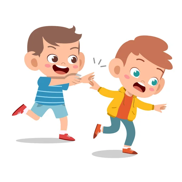 Kid Bully barátom rossz viselkedés nem jó — Stock Vector