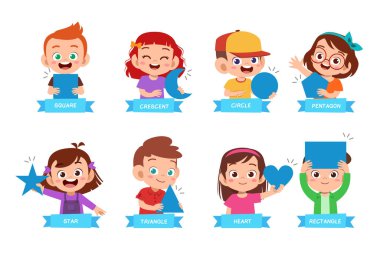 sevimli çocuklar temel şekil matematik dersi öğrenmek