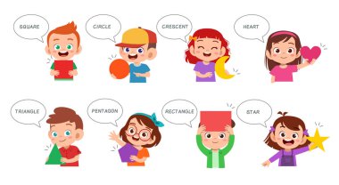 sevimli çocuklar temel şekil matematik dersi öğrenmek