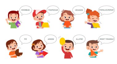 sevimli çocuklar temel şekil matematik dersi öğrenmek