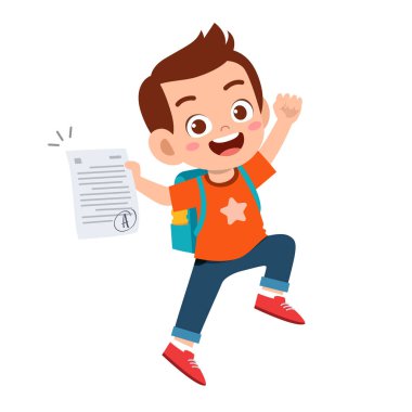 Mutlu şirin çocuk iyi bir sınav notun olsun.