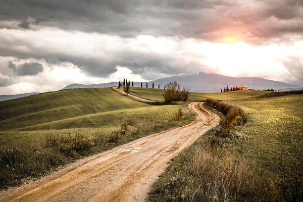 Stemmingsval Foto Van Toscane Landschap Lege Ruimte Achtergrond Voor Producten — Stockfoto