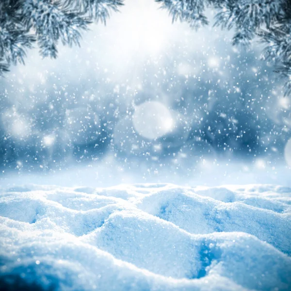 Schnee Winter Tagsüber Hintergrund Verschwommene Sicht Auf Den Eisigen Winter — Stockfoto