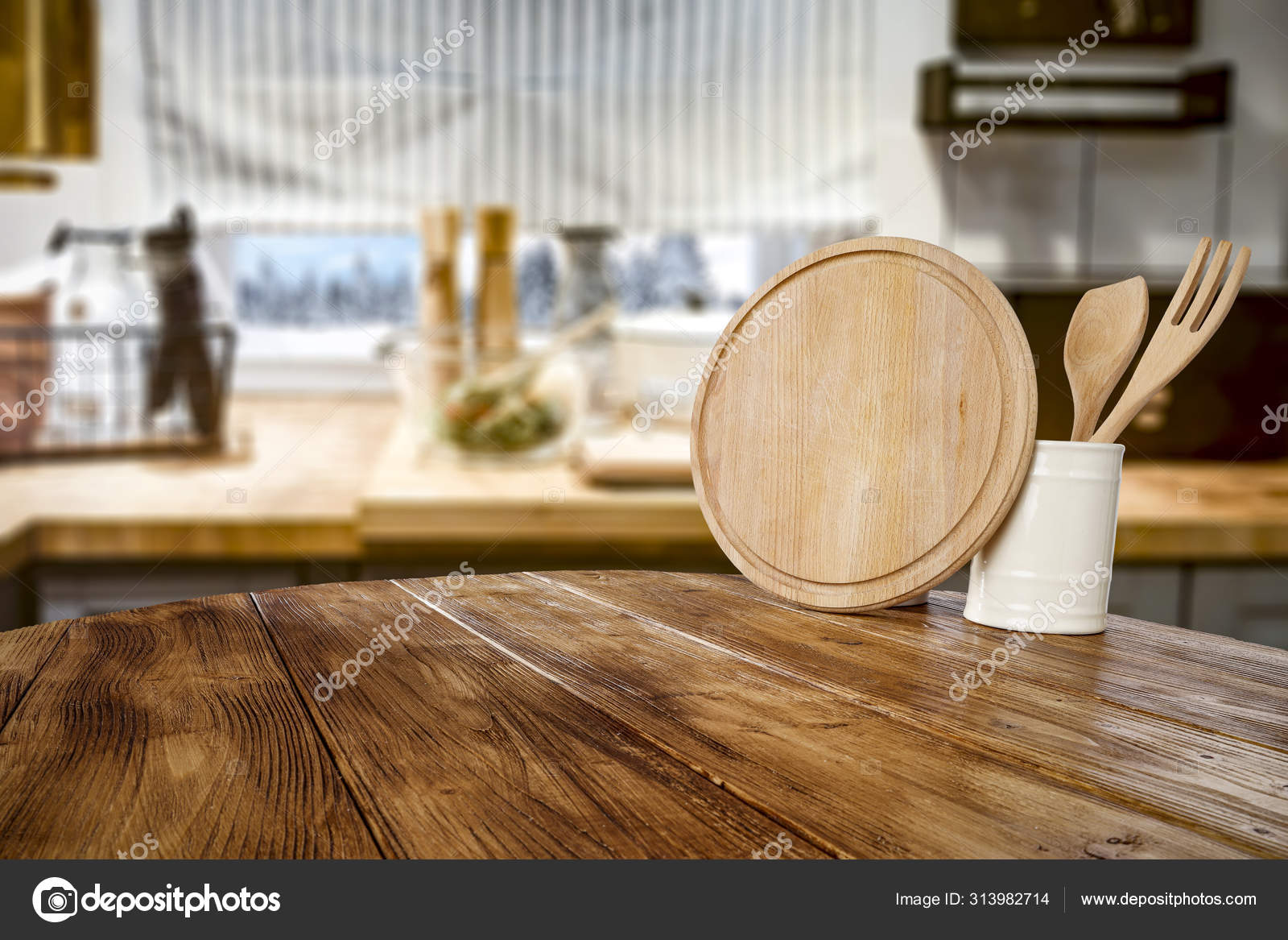 Bàn gỗ là điểm nhấn của phòng bếp. Hình ảnh bề mặt bàn gỗ trống rỗng với phông nền nhoè phòng bếp cổ điển sẽ làm bạn trầm trồ với sự thanh lịch và sự tinh tế. Bề mặt bàn gỗ được thiết kế đệm cao, cho phép bạn tận hưởng không gian làm việc thoải mái hơn. Nền gỗ phòng bếp sẽ làm nổi bật phòng bếp của bạn và xóa tan những nỗi lo về không gian.