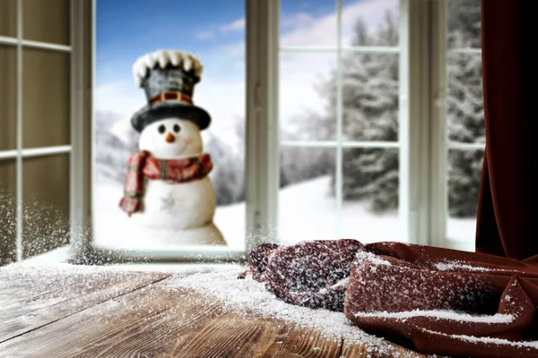 Havas Csillogó Fényes Téli Táj Csökkenő Hópelyhekkel Hófelülettel Termékek Dekorációk — Stock Fotó