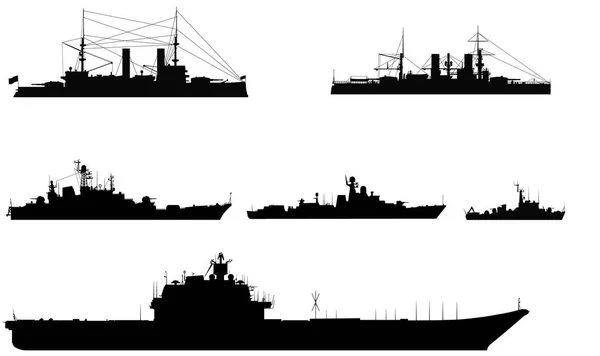 Контуры Российских Военных Кораблей — стоковый вектор
