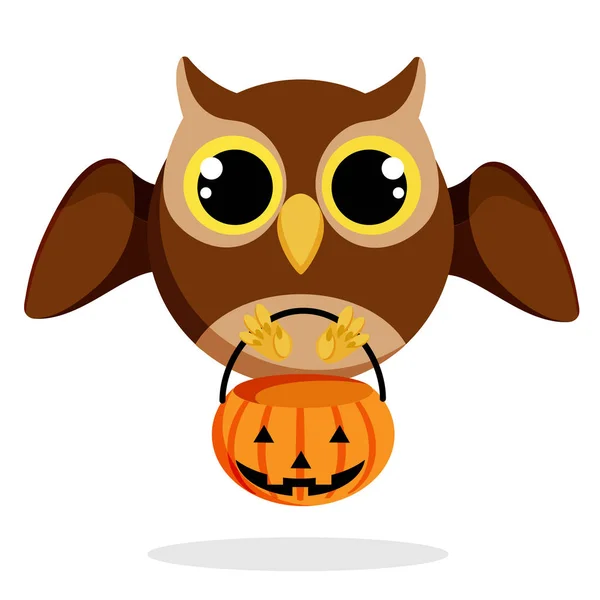 Halloween uil platte vector — Stockvector