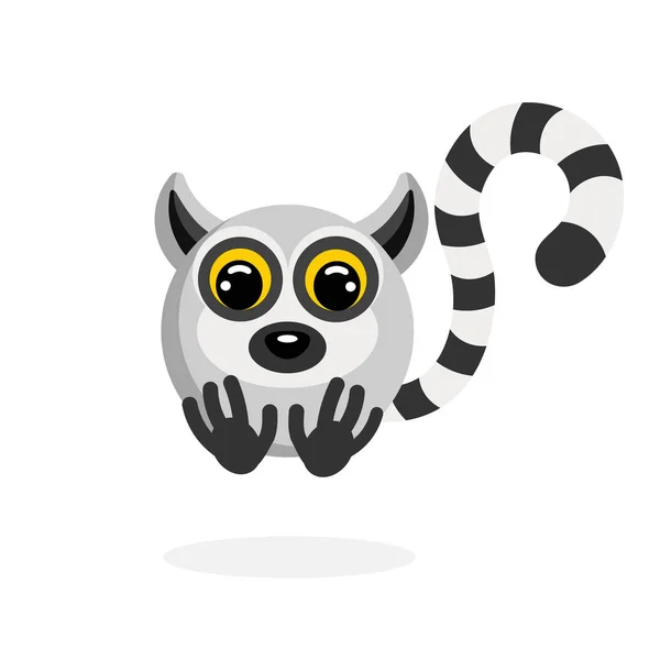 Lemur płaski wektor — Wektor stockowy