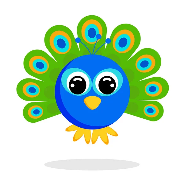 Peacock flat vector — Stock Vector