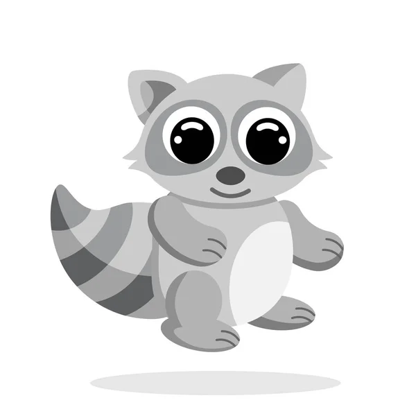Raccoon flat vector — Stock Vector