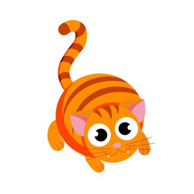 şişman kedi düz vektörü