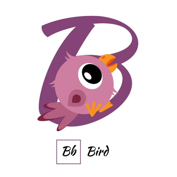Alfabeto animal inglês letra B em estilo vetorial — Vetor de Stock
