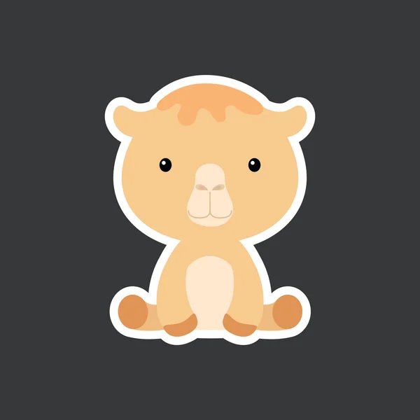 Pegatina Bebé Lindo Camello Sentado Personaje Animal Safari Adorable Para — Archivo Imágenes Vectoriales