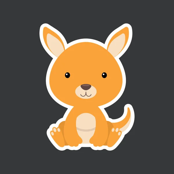 Sticker Bébé Kangourou Mignon Assis Adorable Caractère Animal Australien Pour — Image vectorielle