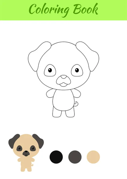 Dibujo Para Colorear Feliz Perrito Bebé Libro Para Colorear Para — Vector de stock