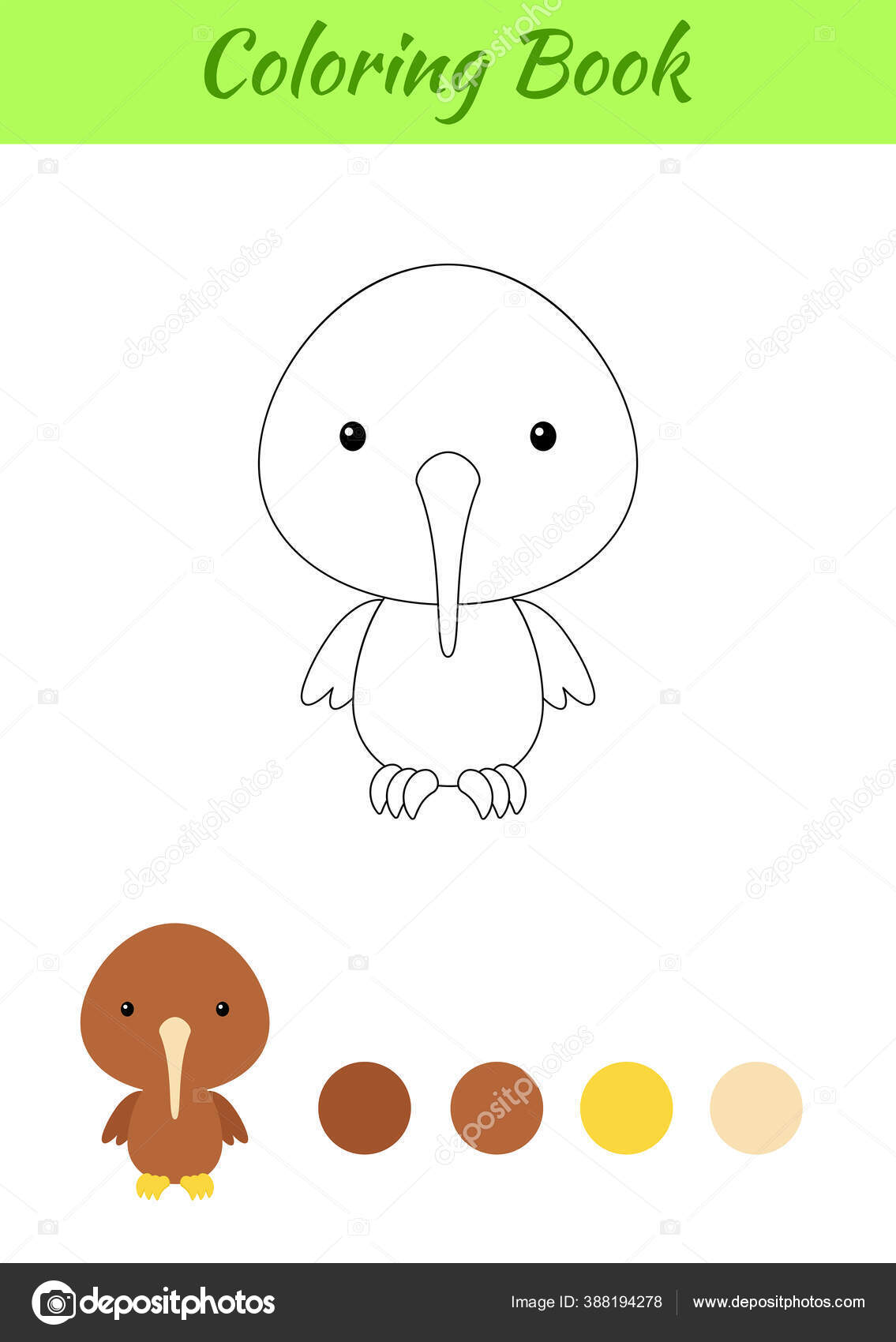 Desenhos de Kiwi para Colorir e Imprimir - Desenhos para Pintar