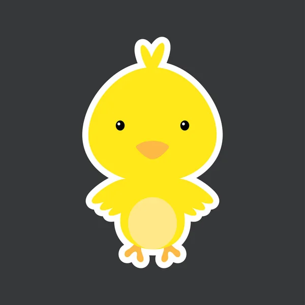 Niedliche Lustige Baby Hühner Aufkleber Entzückende Tierfigur Für Die Gestaltung — Stockvektor