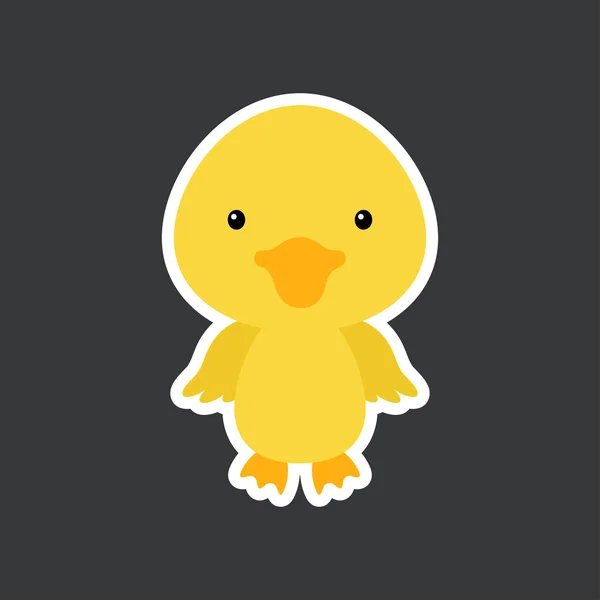 Mignon Drôle Bébé Canard Autocollant Adorable Caractère Animal Pour Conception — Image vectorielle