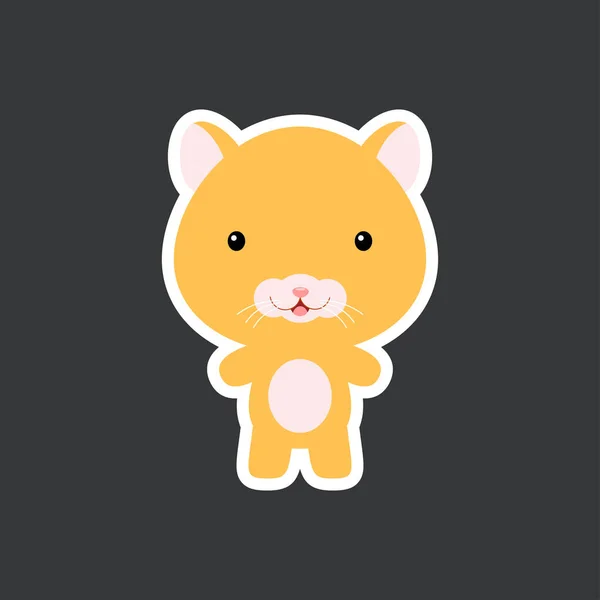 Sticker Bébé Hamster Drôle Mignon Adorable Caractère Animal Pour Conception — Image vectorielle